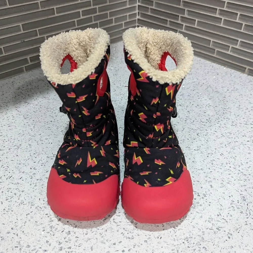 Bogs B-Moc winter boots Lightning black Red Yellow Waterproof Kids Boys Size 13